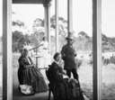 William Wright and friends at Drummoyne Park, on verandah of Drummoyne House.
