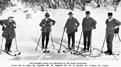 The Kiandra party on returning to the Hotel Kosciusko